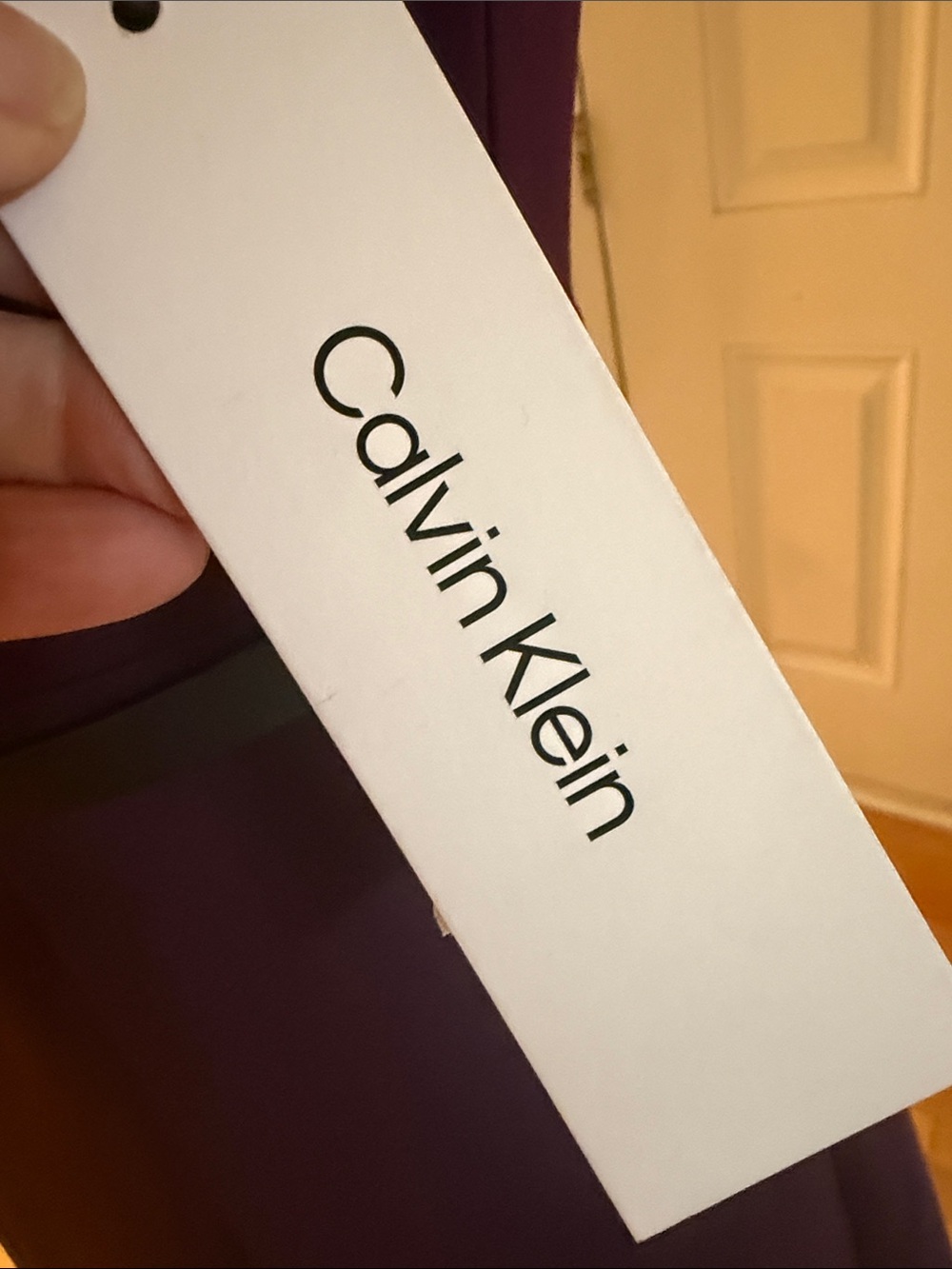 Calvin Klein Sleeveless Zip-Front Fit-and-Flare Dress in Plum - Picture 3 of 6